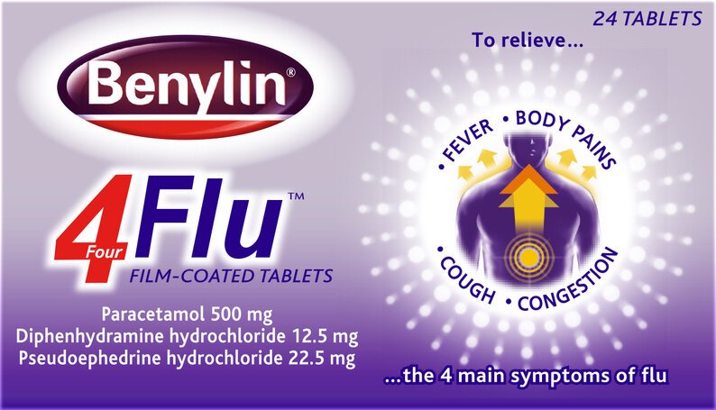 Benylin 4 Flu - 24 Tablets
