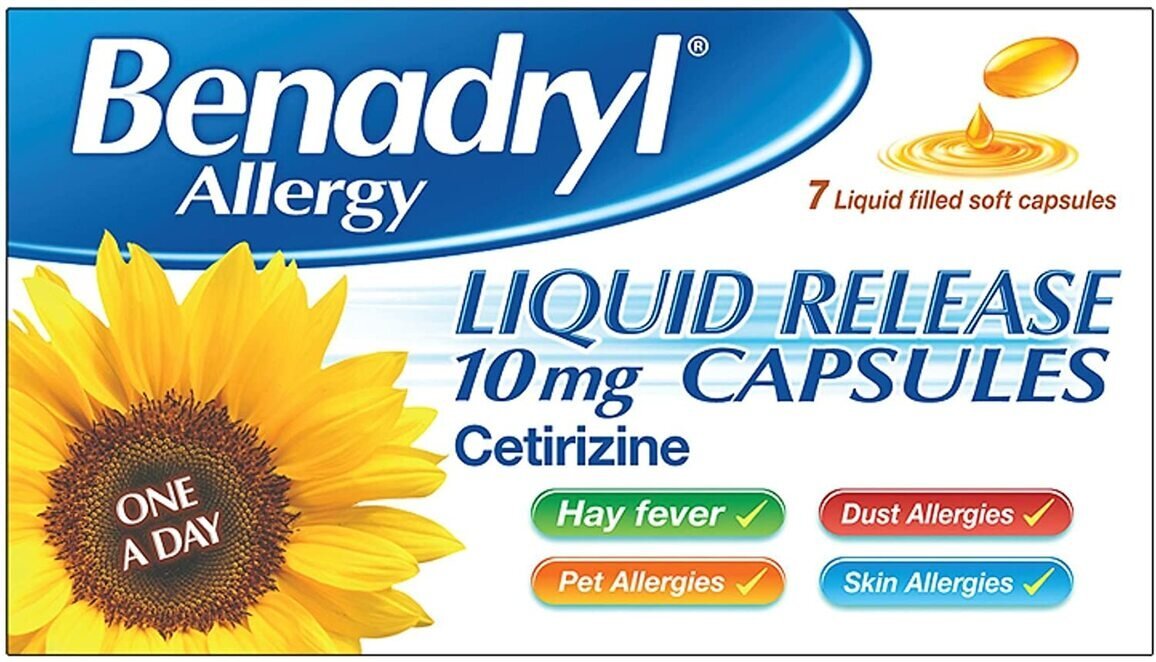 Benadryl Allergy Liquid Release 10mg - 7 Capsules