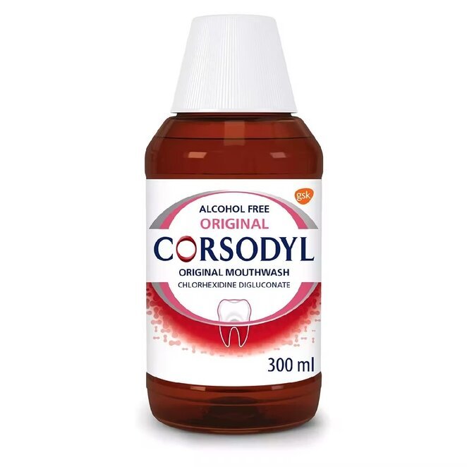 Corsodyl Gum Disease & Bleeding Gum Mouthwash - Original - Alcohol Free - 300ml